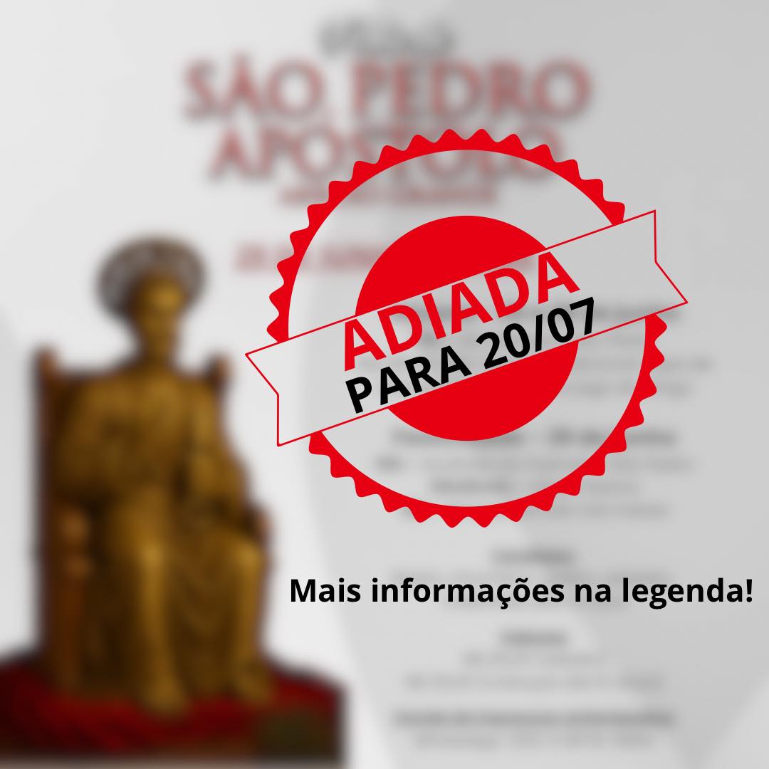 📌 COMUNICADO IMPORTANTE❗❗❗
Informamos que devido às circunstâncias e momentos difíceis vividos por nossa comunidade, em virtude dos transtornos causados pelas fortes chuvas, quedas de pontes e acessos comprometidos, A FESTA DO PADROEIRO SERÁ ADIADA PARA O DIA 20 DE JULHO. E as novenas iniciarão no dia 11 de julho, nos mesmos moldes.
Sabemos da importância dessa celebração para todos, mas neste momento, a solidariedade com as famílias afetadas e acesso de todos até a Paróquia contam bastante!
Pedimos que compartilhem esta informação!
🙏Juntos na fé e na esperança, retomaremos com alegria a preparação para esta festa tão especial na primeira semana de julho.